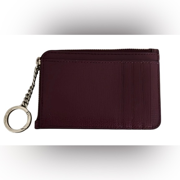 Kate Spade Dark BURGUNDY Leather Keychain Wallet - Picture 6 of 6